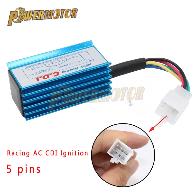 

5 pins Ignition Coil Blue Racing AC CDI Ignition Box For 50cc 110cc 125cc ATV Quad Pit Dirt Bike Go Kart Mope Scooter Motorcycle