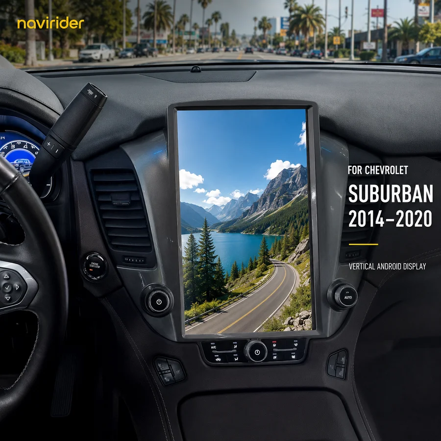 Фото 14,5-дюймовая автомагнитола Android 15 для Chevrolet Suburban 2014-2020 с CarPlay, GPS-навигацией, Wi-Fi, сенсорным экраном и мультимедийной стереосистемой №1