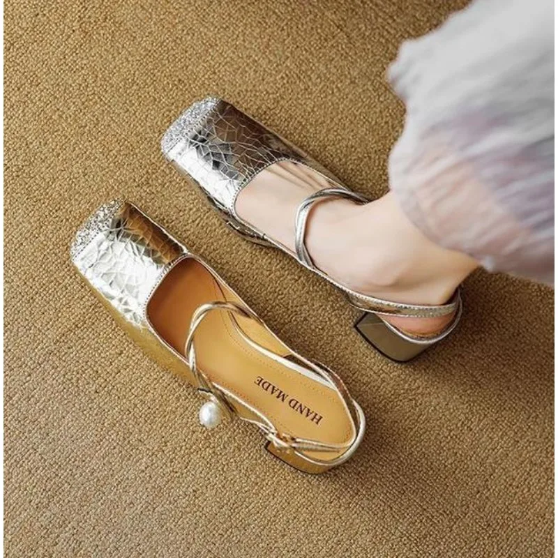 Женские туфли-лодочки на высоком каблуке с квадратным носком