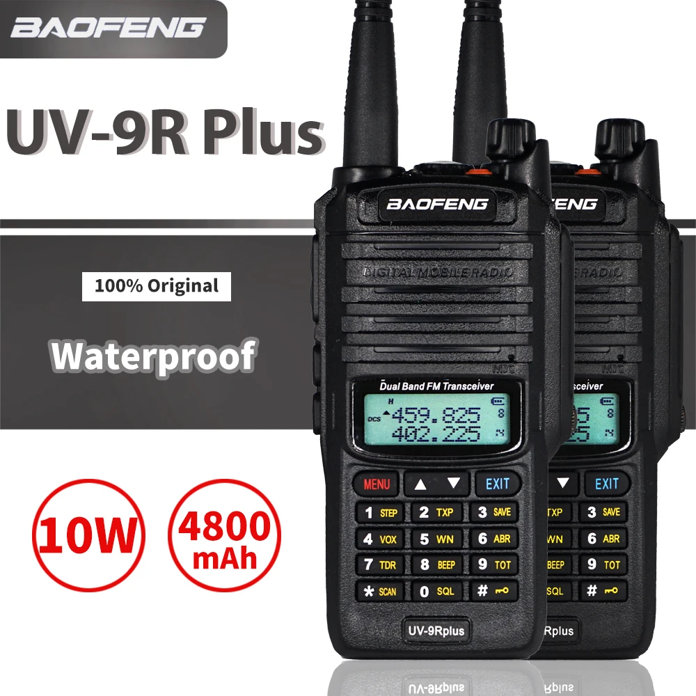 10W Baofeng UV-9R plus Walkie Talkie High Power Two Way Ham Radio Portable Dual Band cb Radios Waterproof Hunting Talkie