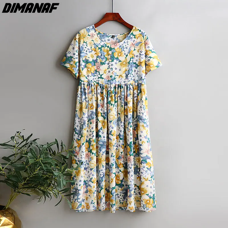 

Женское шифоновое платье с цветочным принтом, свободного покроя