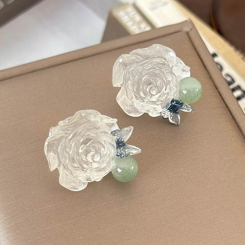 Женские Геометрические серьги-гвоздики из металла и смолы