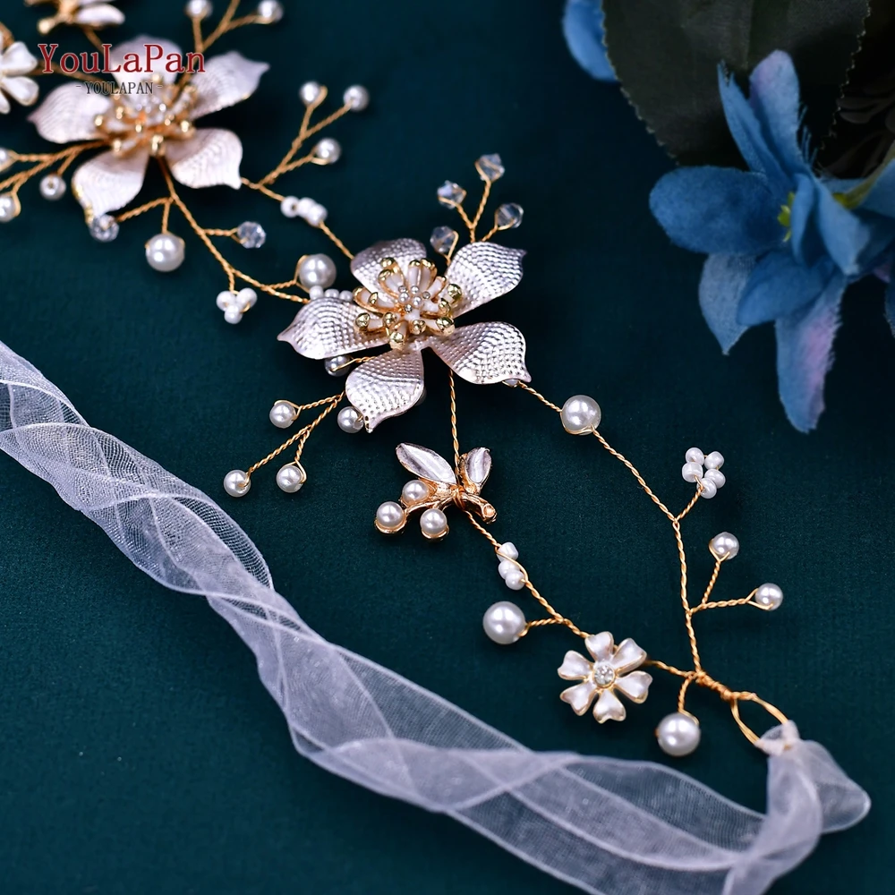 YouLaPan пояс для свадебного платья из сплава с цветочным принтом свадебный