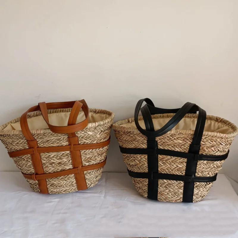 

Summer New Straw Bag Designer Hand-woven Rattan Women's Shoulder Bag Large Capacity Seaside Holiday Beach Bag Bolsa Feminina