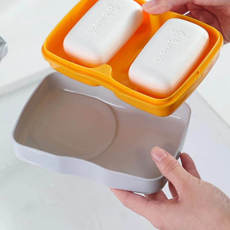 Двойная сетка для мыла в ванную комнату чехол душа мыльница с водонепроницаемой