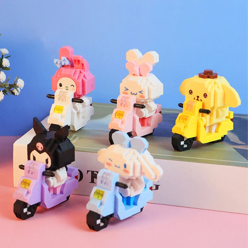 

2023 конструктор Hello Kitty, сборные игрушки, декоративное украшение, аниме фигурка Sanrio, модель куроми, My Melody, детский подарок-пазл