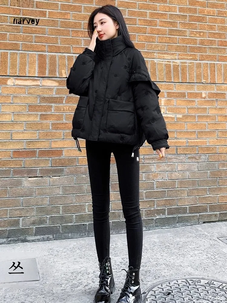 Короткий пуховик с воротником-стойкой Theory Harvey женская зима 2024 маленькая тонкая