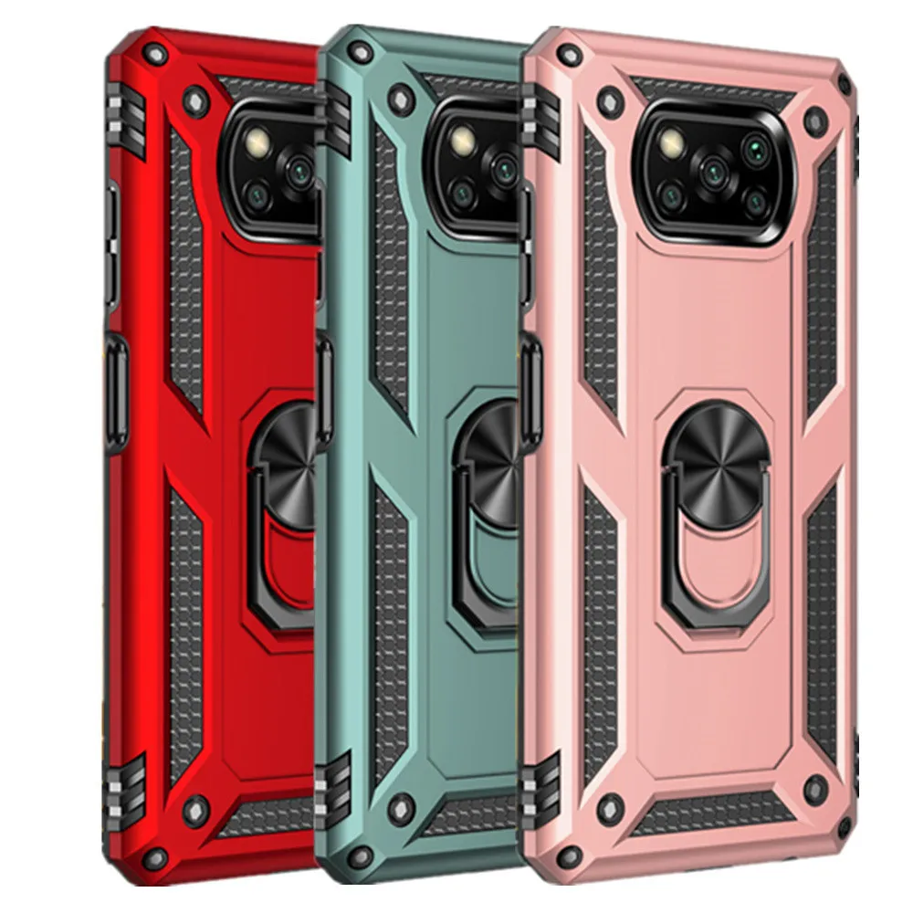 

POCO X3 PRO Rugged Armor Phone Case For Xiaomi Pocophone Poco X3 Pro NFC Anti Fall Shockproof Magnetic Bracket Protection Cover
