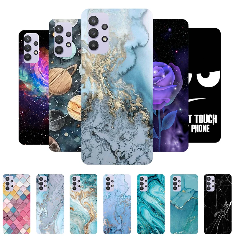 

For Samsung A32 4G Case Cover For Samsung A32 A325F Case Marble Soft Silicone Back Cover For Samsung Galaxy A32 6.4" Phone Case