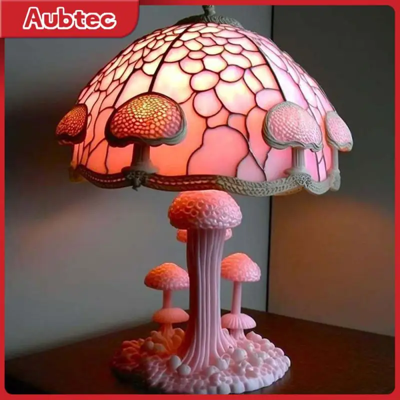 

Resin Resin Table Lamp 15cm Design Ornaments Desk Lamp Atmosphere Color Table Lamp Home Furnishings Mushroom Table Lamp 300g