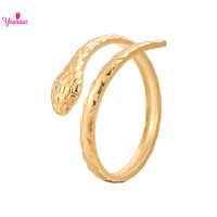 gothic jewelry gold silver metal snake adjustable ring for women punk stainless steel animal luxury female ring accessories