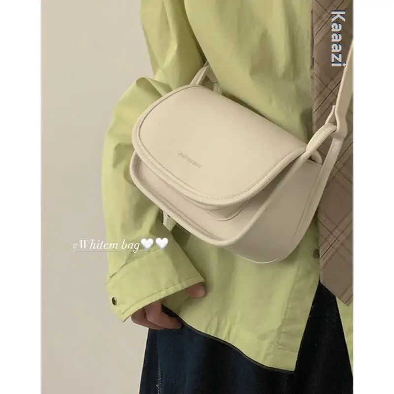 

New Trends Simple Shoulder Bag For Women Luxury Designer 2023 Summer Cute Solid Color Small PU Leather Crossbody Handbags Purses