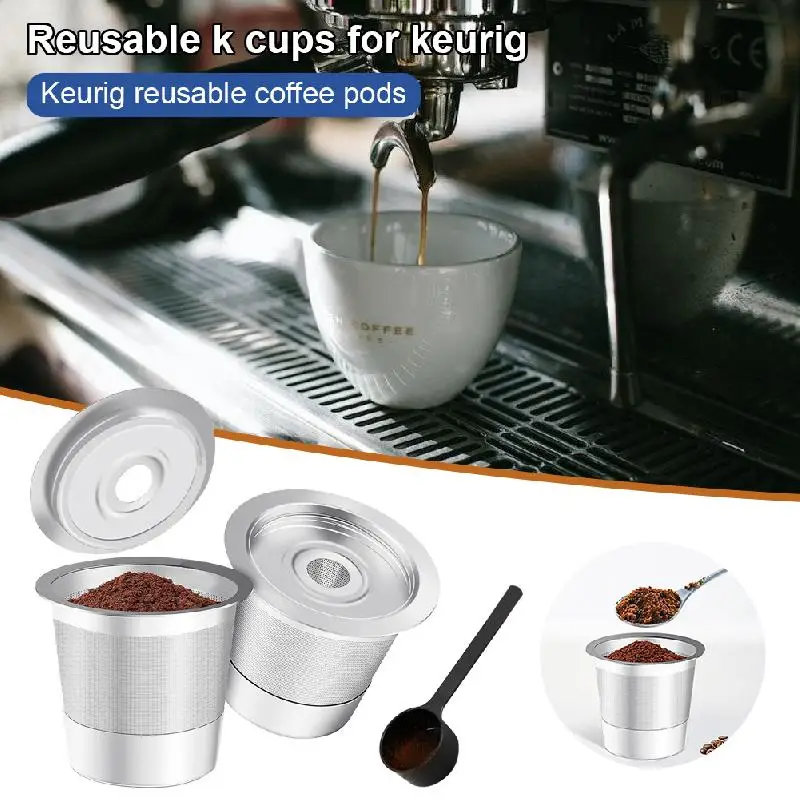 2 многоразовых капсулы для кофе K-cup: многоразовые K-Cup из нержавеющей стали —