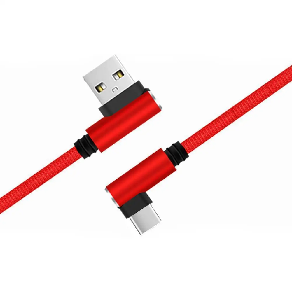 0.25M 90 Degree USB Data Charger Cable For IPhone IPad Type C Micro USB For Samsung Huawei Xiaomi Phone Short Cord Charge 3A