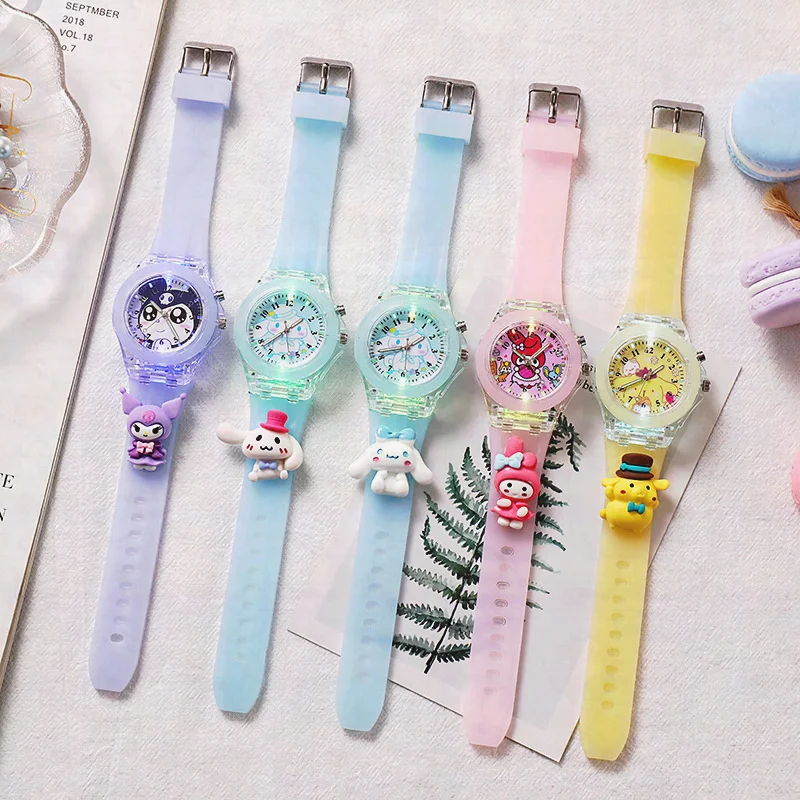 

Anime Sanrio Hello Kitty Watch Kawaii Kuromi My Melody Cinnamoroll Student Children Glow Wrist Watch Childs Birthday Gift