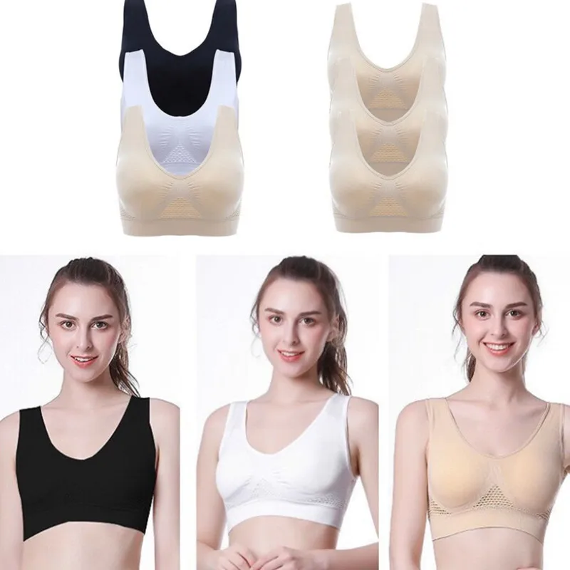 

Plus Size Bras for Women Seamless Cotton Breathable Underwear Wireless with Pads Push Up Bra S-6XL