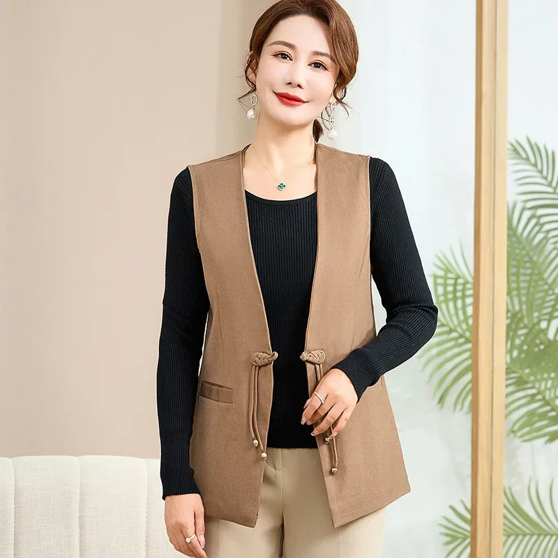 Весна-Осень новый стиль однотонный жилет с v-образным вырезом повседневная