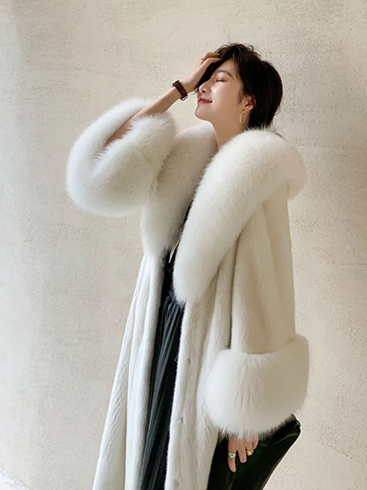 Plush Coat Woman Faux Fox Fur Y2k Jacket Winter Coats 2022 Warm Long Elegant European and American Fashion Fluffy Teddy Clothing