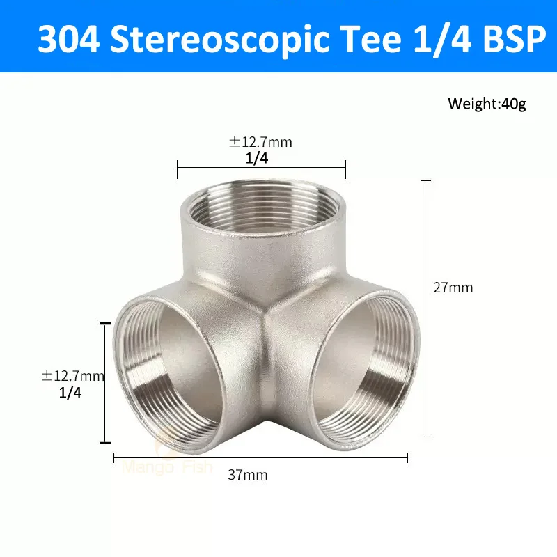 

BSPT 304 3-ходовой/4-ходовой тройник из нержавеющей стали с внутренней резьбой, крестообразный фитинг для труб 1/4 дюйма 1/2 дюйма 3/4 дюйма 1 дюйма 1-1/4 дюйма 1-1/2 дюйма 2 дюйма DN8/10/15/20