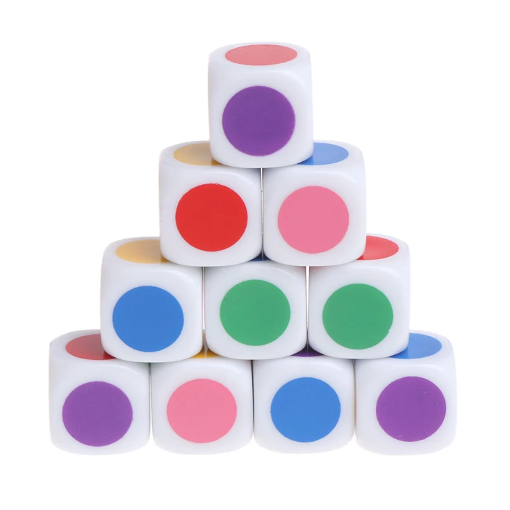 

5Pcs/Lot Acrylic Six Sided White Color Dice Kids Board Game Family Party Funny Table Dices Games Educational Toys
