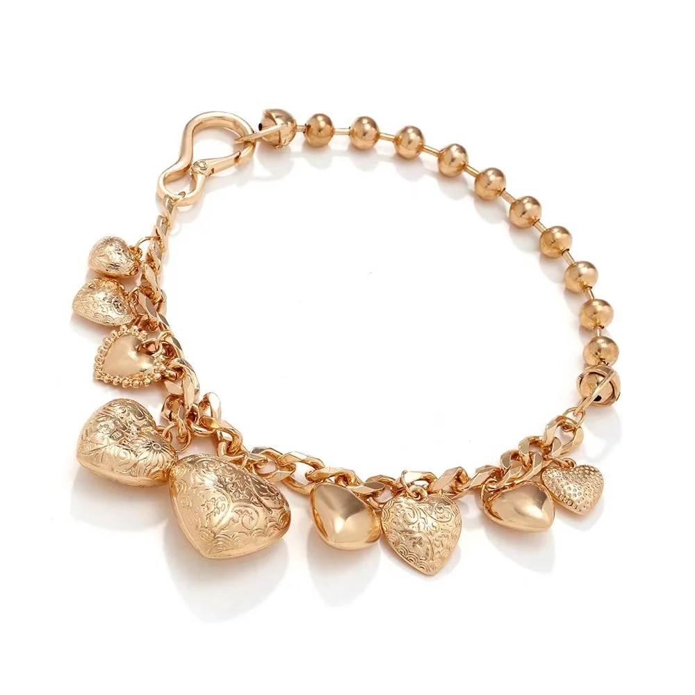 Ожерелье ZAA в стиле ретро золотого цвета с подвеской-кисточкой форме сердца