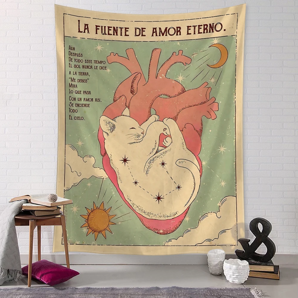 

Kawaii комиксы милый настенный гобелен искусство мультфильм кошка эстетика комната спальня гостиная домашний декор