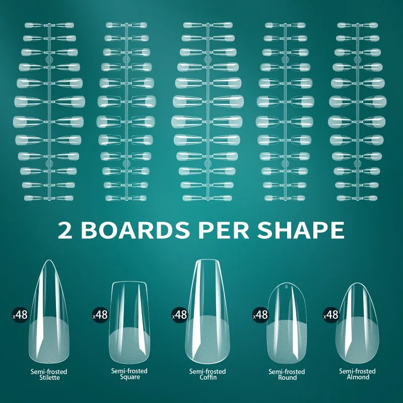 240 шт. мягкие гелевые типсы смешанной формы полное покрытие шпилька для гроба