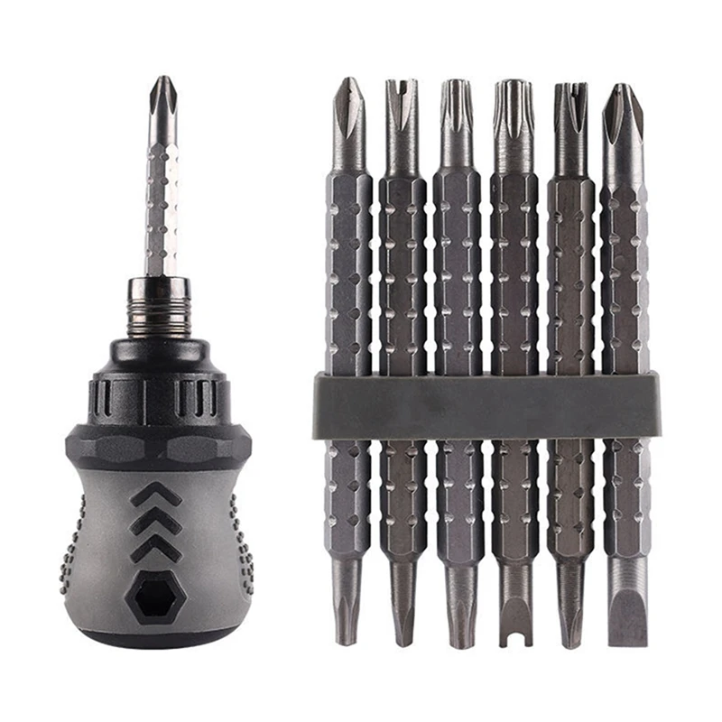 

12 In 1 Cross Multi-Function Telescopic Bit Mini Screwdriver Ratchet Dual-Purpose Screwdriver Repair Hand Tool Household