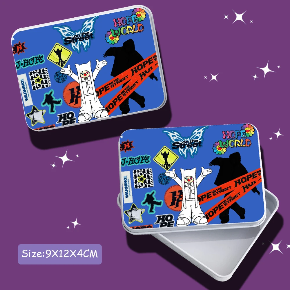 Kpop Коробка для хранения фотокарт JIMIN MUSE Альбом LAYOVER V JIN HAPPY Lomo Card Жестяной футляр