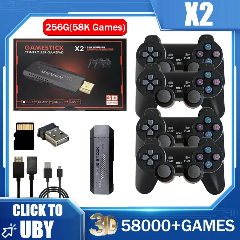 Игровая консоль X2 Plus 128G 40000 Game GD10 Pro 4K Stick 3D HD