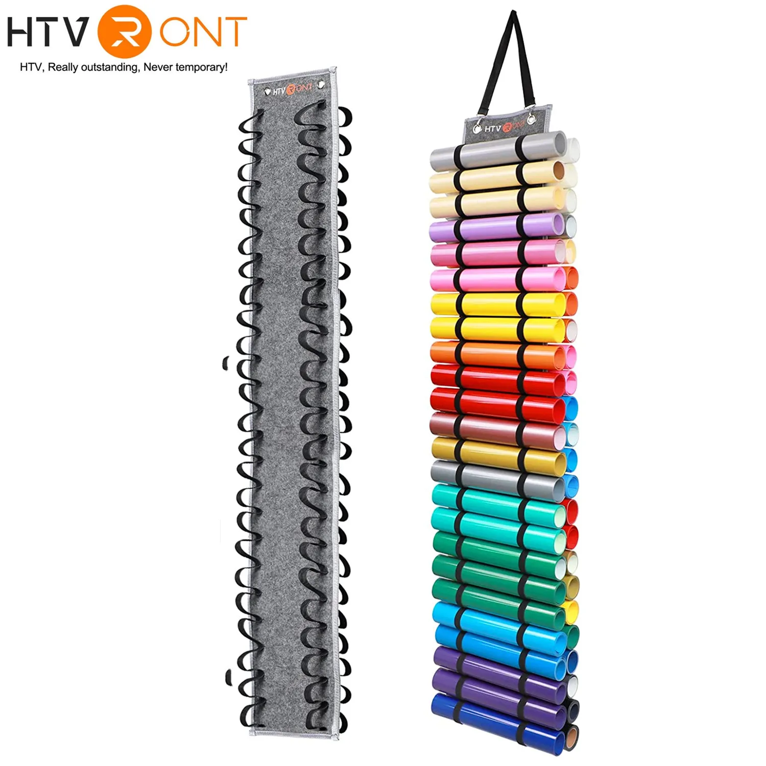 

48Grid Vinyl Rolls Storage Holder Hanging Bag Vinyl Storage Rack Craft Vinyls Organizer Pocket Wall Mount Over The Door