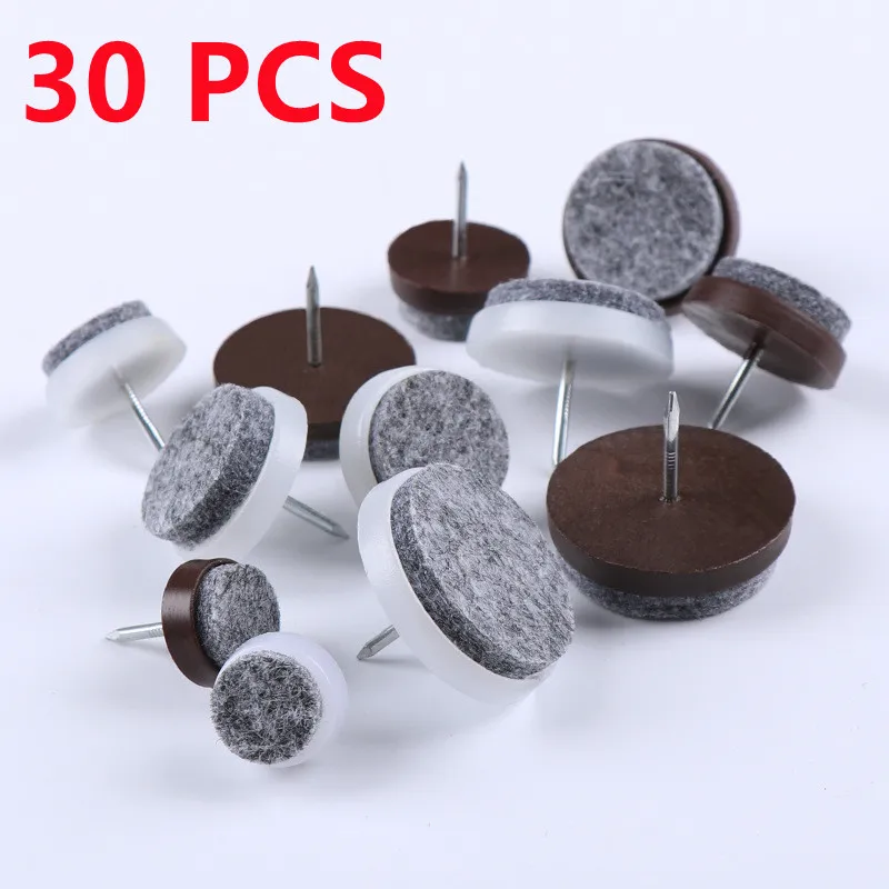 

30pcs Felt Nails Plastic Land Nail Tables Chairs Protect Pad Non Slip Foot Nail Furniture Mat Sofa Foot Nail 14mm/20mm/24mm/28mm