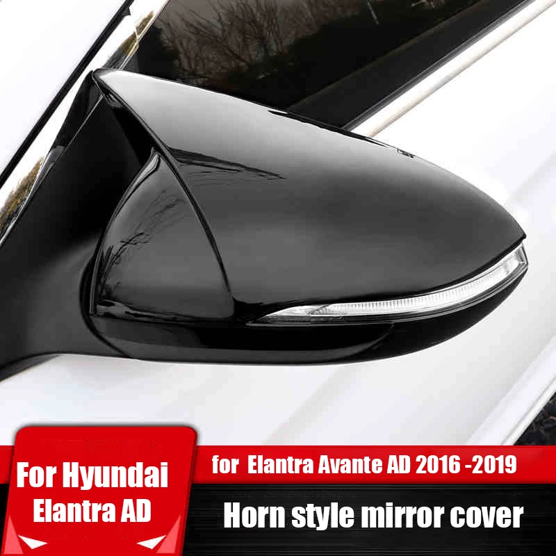 

For Hyundai Elantra Avante AD 2016 2017 2018 Rear View Mirror Cover Horn Cover ABS Car Decoration Side Mirror Cover