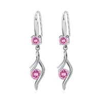 fashion drop earrings 925 silver jewelry accessories with zircon gemstone earrings for women wedding party bridal gift wholesale