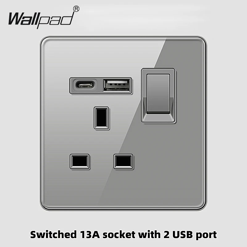 Универсальная Розетка 13 а с 2 USB-портами USB Type-C