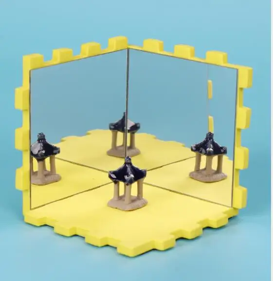 

8cm Children Creative DIY Scientific Toys 3 side magic mirror kindergarten experiment toy