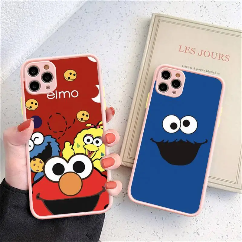 

Cute Cookies ELMO Sesame Street Phone Case for iPhone X XR XS 7 8 Plus 11 12 13 pro MAX 13mini Translucent Matte Case