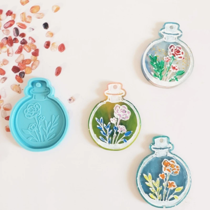 

Форма «сделай сам» для вазы/бутылки с драгоценным камнем, форма для брелока, силиконовая форма с эпоксидным кристаллом, индивидуальная форм...