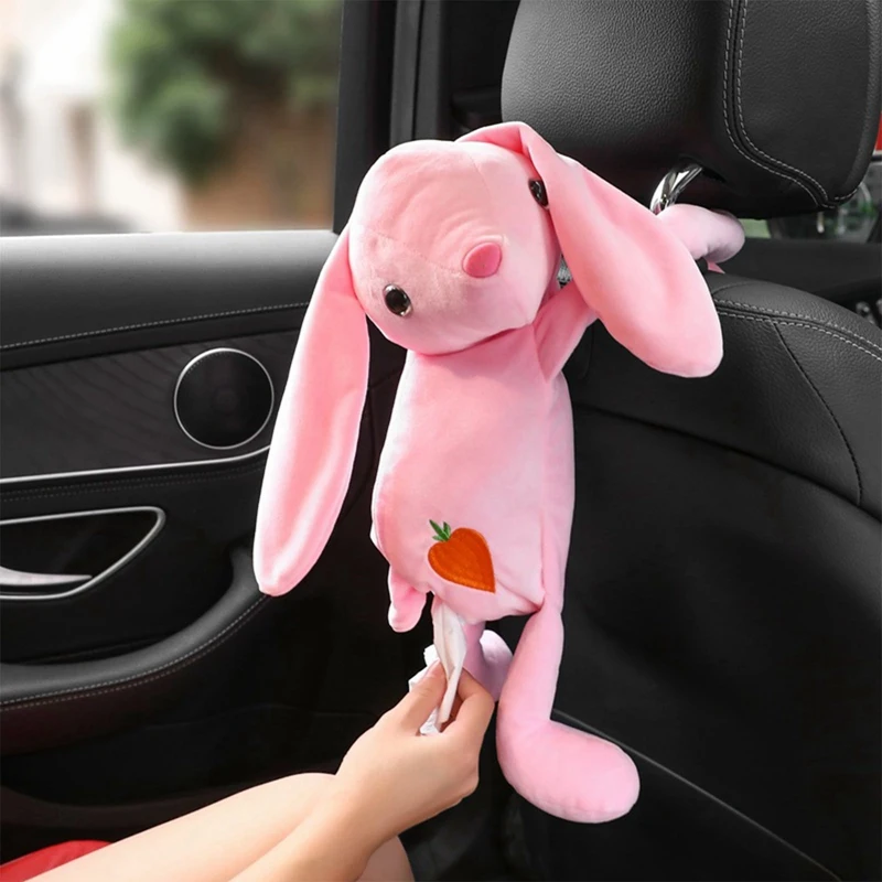 Cartoon Animal Car Tissue Box Cute Lovely Rabbit Unicorn Fox Hangling Tissue Box Holder Car Armrest Box Car Seat Tissue Box New