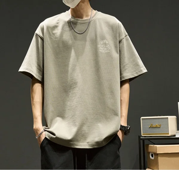 

M3653 хлопковая футболка с коротким рукавом для мальчиков летняя простая и универсальная Футболка с круглым вырезом в гонконгском стиле с при...