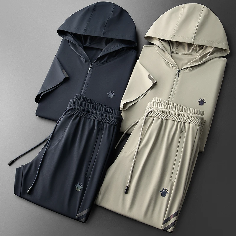 JSBD крутой летний высокоэластичный дышащий шелковистый мужской модный