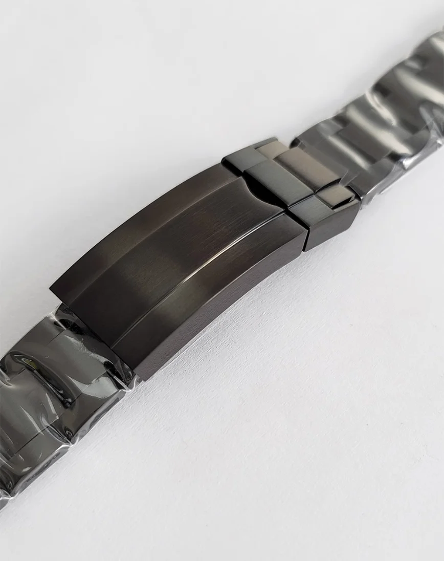 20mm Watch Strap SUB Watch Accessories PVD Black 316 Stainless Steel Strap Pull Tooth Buckle Watch Accessories