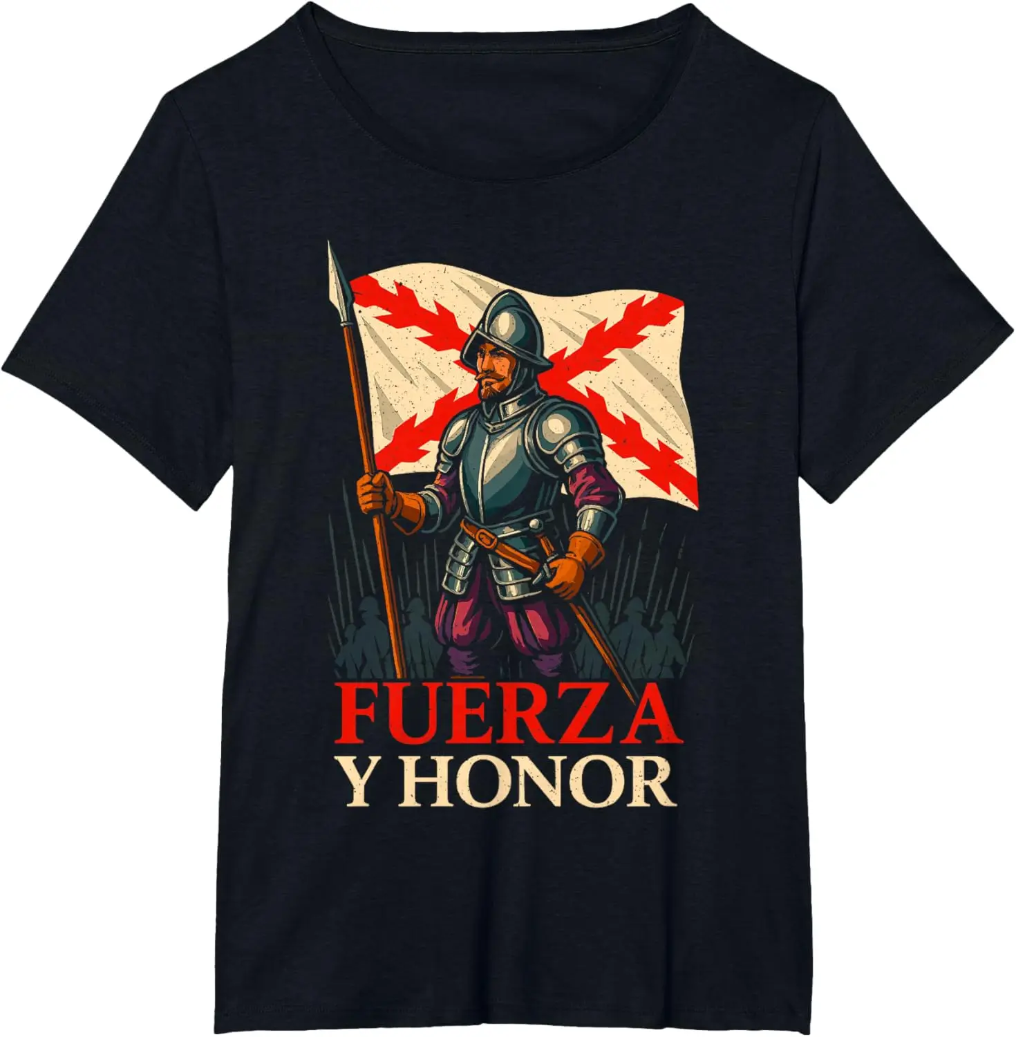 Фото Fuerza Y Honor Tercio Viejo Don Blas De Lezo España Tercios Camiseta с коротким рукавом, повседневная, из 100% хлопка, Shift №3