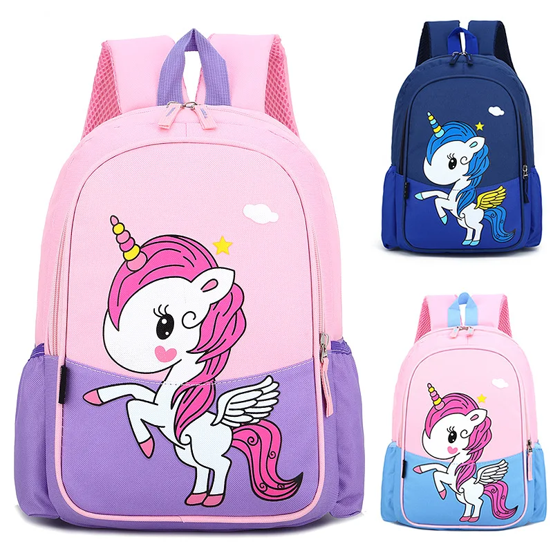 

School Backpacks for Girls Cartoon Unicorn Pink Bag Children Nylon Bagpack Kids Satchel Pupil Student Bookbag Girls Boys Mochila