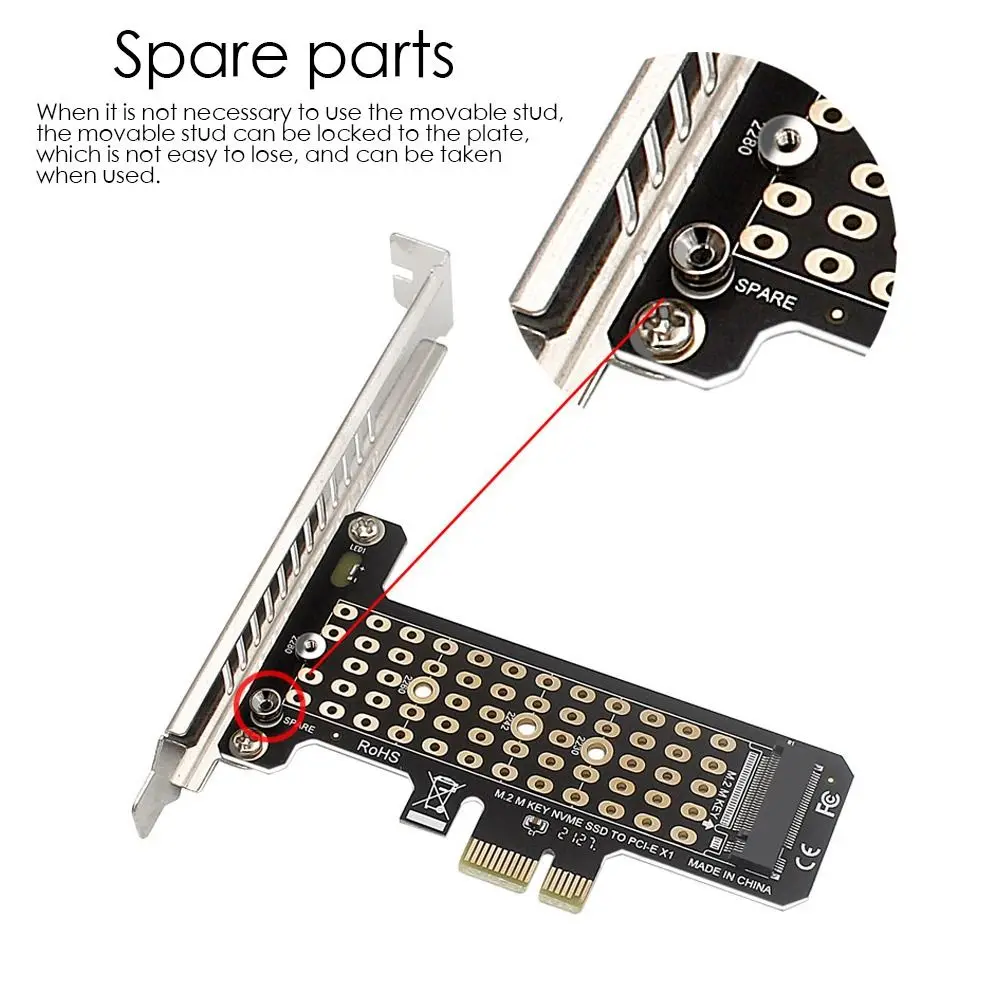 

PCIe X1 Bandwidth SSD Desktop M.2 NVMe PCIe NVMe Adapter Adapter Card NVMe Expansion Card NVMe to PCIe