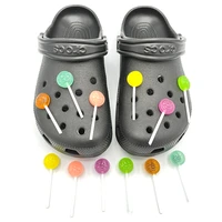 new funny original designer lollipop candy shoe charms for croc clogs hard plastic shoe pins diy decoration slippers accessories