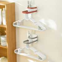 clothes wall mounted hanger rack foldable strong load bearing double layer hanger organized holder bathroom washroom