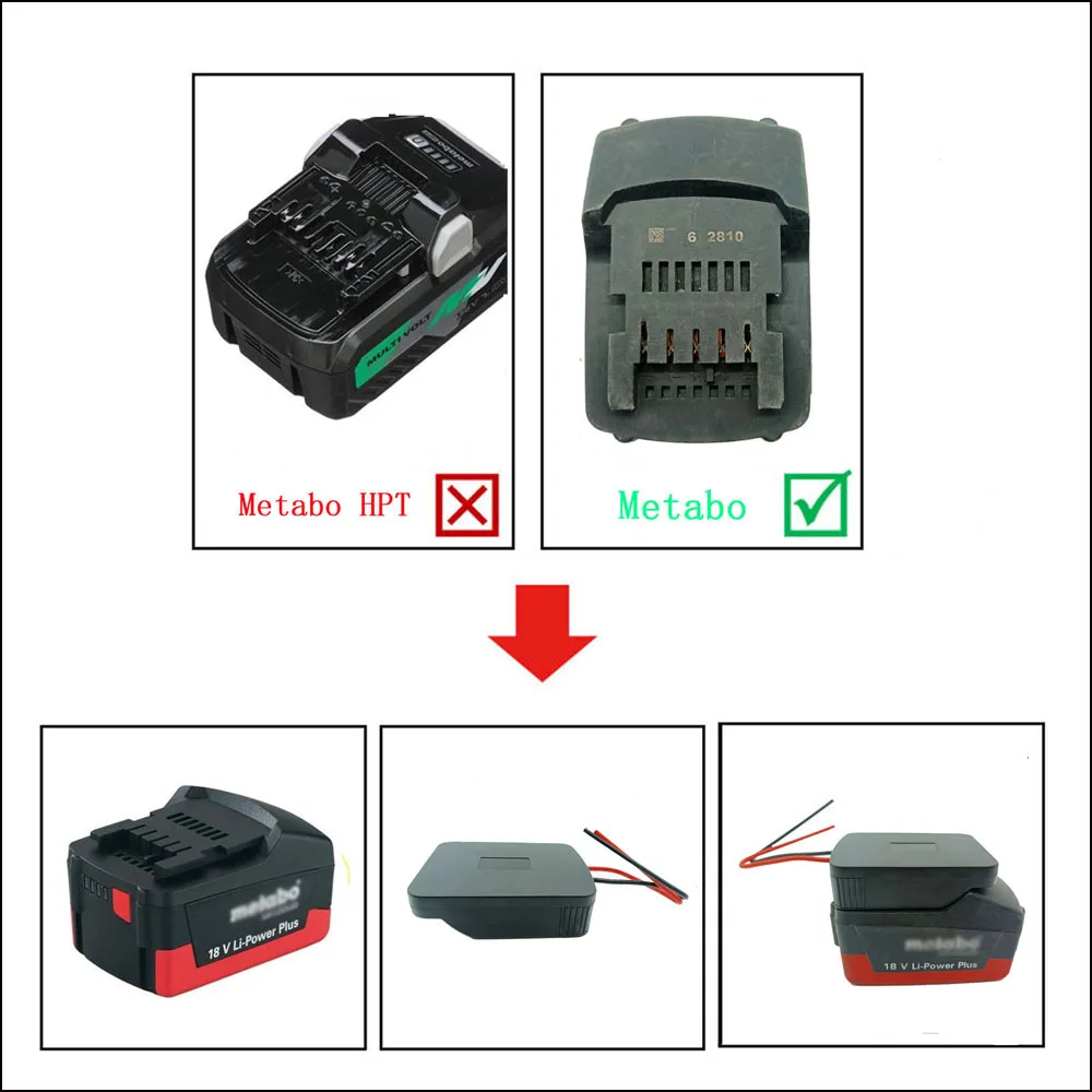 

Преобразователь литиевого аккумулятора для Metabo, адаптер для литий-ионного аккумулятора 18 в, DIY выход на док-станцию, разъем питания для элек...