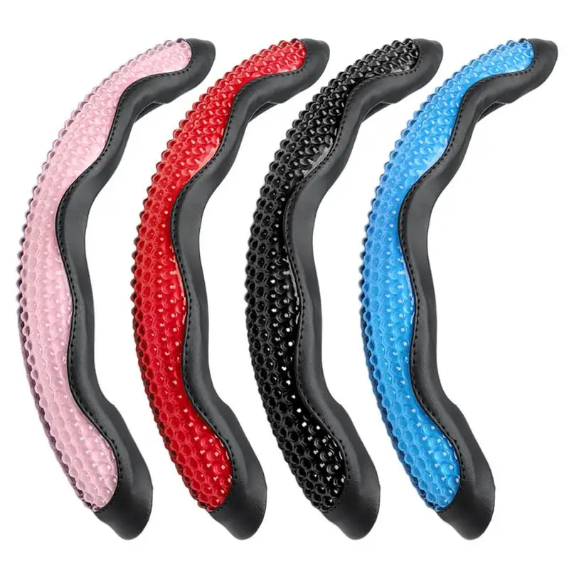 

Steering Wheel Cover Ice Cooling Design Sporty Racing Grip Buckle Mounting Massage And Hand Fatigue Relief For Long Time Driving