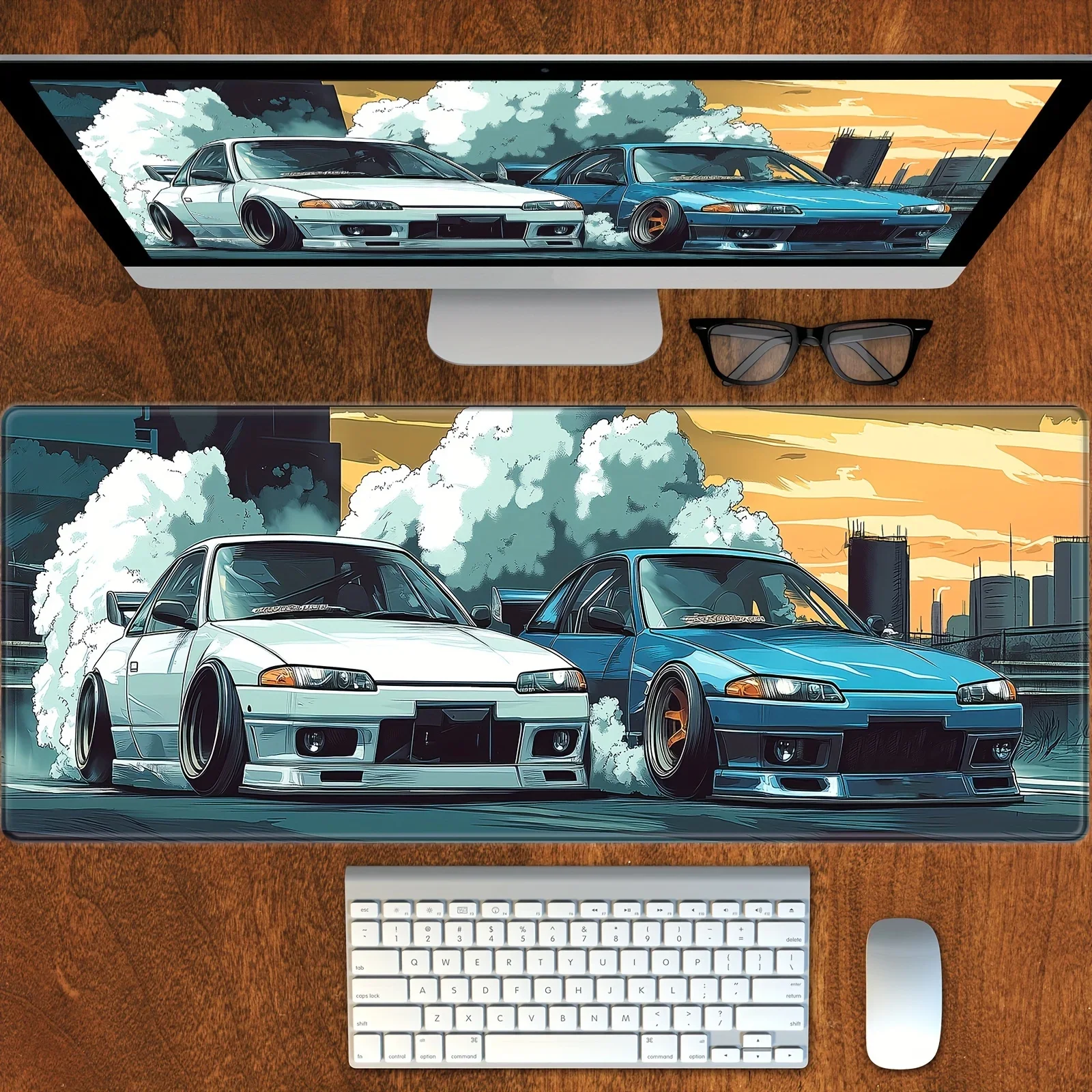 Коврик для мыши 900x400 JDM спортивный автомобиль Cool Japan Drift car Офисный и домашний